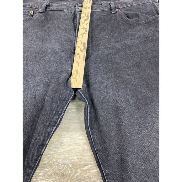 Levis 501 Jeans Mens 42 Button‎ Fly Black Denim Straight Leg Adult Casual 42x34 - Picture 8 of 13